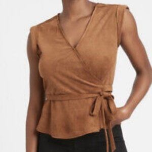 Banana Republic Faux Suede Wrap Top
